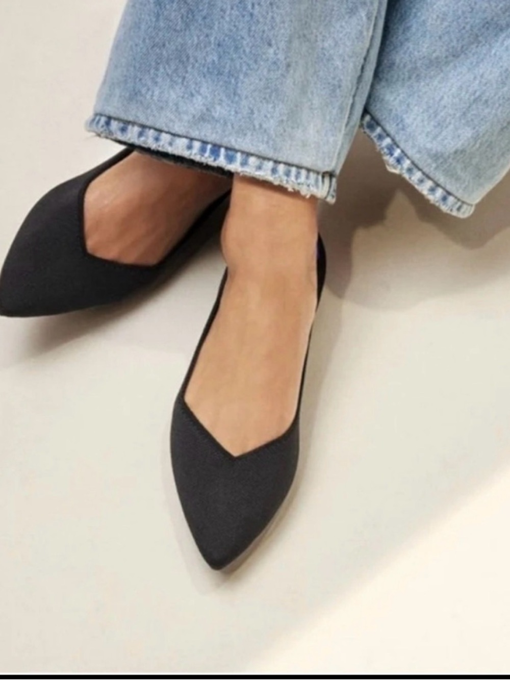 Rothy's Black Pointed-Toe Flats